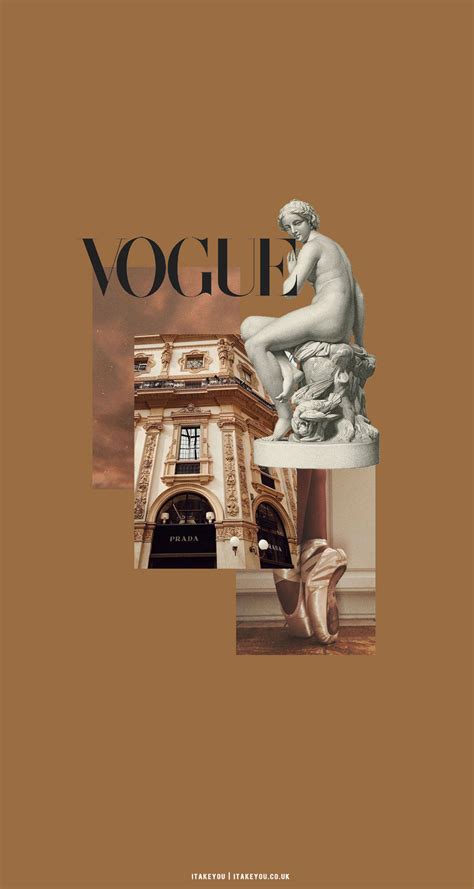 Download Vogue Magazine Beige Brown Aesthetic Wallpaper