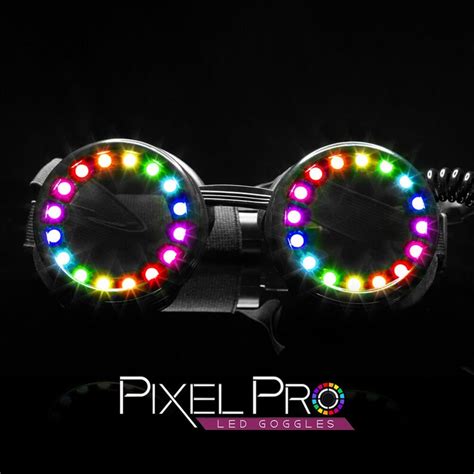 Glofx Pixel Pro Led Goggles Rainbow Colors 350 Modes Etsy