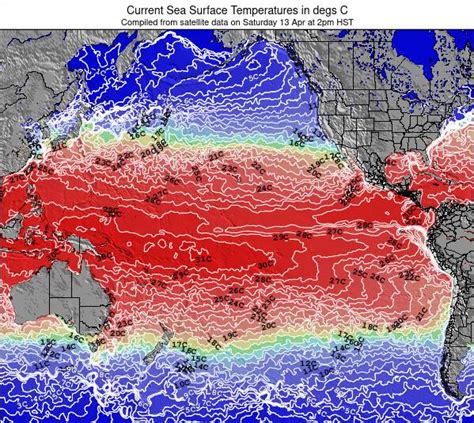 Pacific Ocean Sea Temperature Map