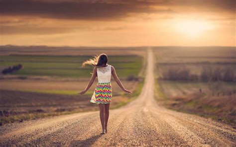 Alone Girl Road Wallpapers Wallpaper Cave