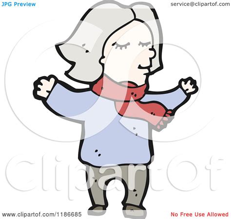 Cartoon Of A Woman With Gray Hair Royalty Free Vector