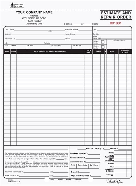 How To Create A Free Auto Repair Estimate Form In 2023 Free Sample