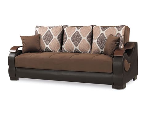 Metroplex Brown Microsuede Sofa Bed By Casamode
