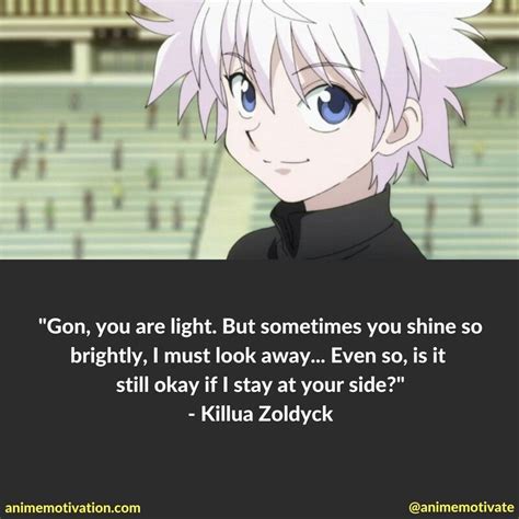 Is It Ok If I Stay By Your Side Killua Zoldyck Quotes Hunter Quote