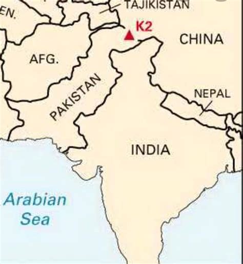 Where Is Mount K2 In Map