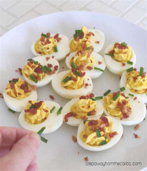 Cream Cheese And Bacon Deviled Eggs Step Away From The Carbs