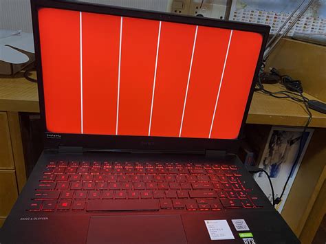 Hp Omen 15 Laptop Display Issues Red Back Ground With White Vertical