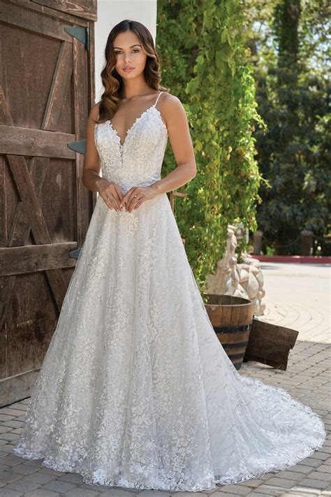 Formal Doramei Womens Floor Length Bridal Gown A Line V Neck Tulle Lace Sleeveless Romantic