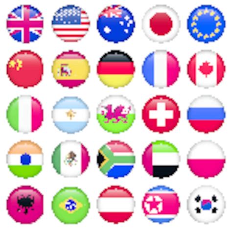 Set Of Round Flags World Top States Stock Image Vectorgrove Royalty