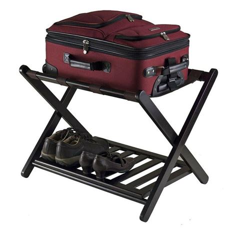Wood Folding Luggage Rack Stand Suitcase Hotel Travel