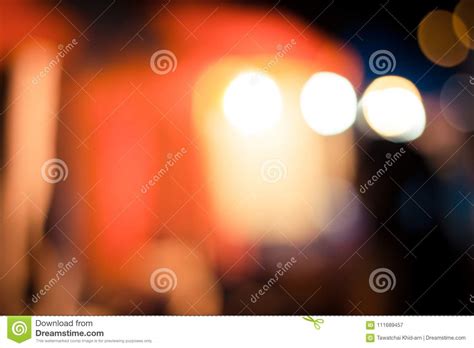 Defocused Lights Of The Street With Bokeh Abstract Background V Stock