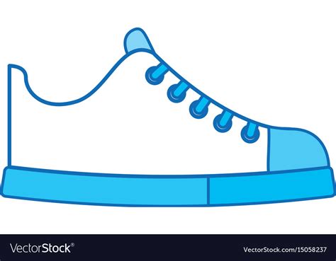 Cute Blue Icon Shoe Cartoon Royalty Free Vector Image