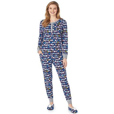 Womens Cuddl Duds 3 Piece Pajama Set