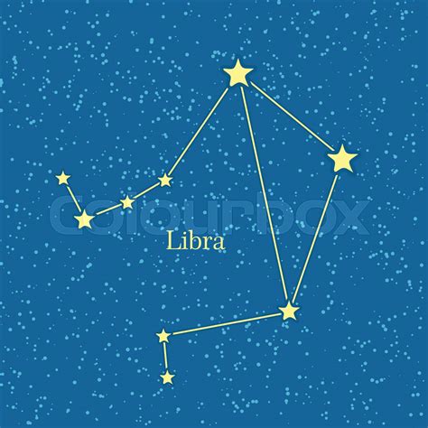 Night Sky With Libra Constellation Illustration Stock Vector Colourbox