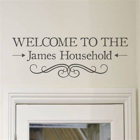 Welcome Personalised Vinyl Wall Sticker By Oakdene Designs Vinyl Wall Stickers Wall