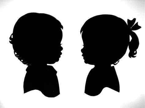 Boy And Girl Silhouettes Gender Reveal Silhouette Artist