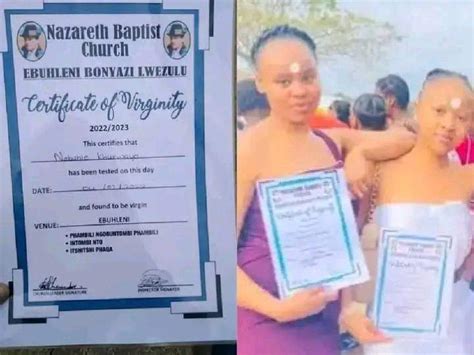 Church Gives Certificate Of Virginity To Ladies After Test In South Africa Gbaramatuvoice
