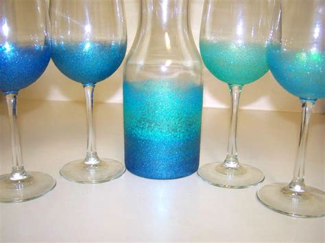 Diy Glitter Wine Glasses And Ombre Glitter Wine Decanter Glitter Wine