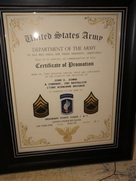 Sergeant First Class E 7 Us Army~commemorative Promotion