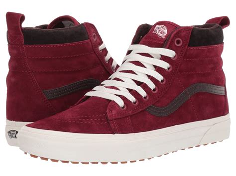 Vans Leather Sk8 Hi Mte In Red Lyst