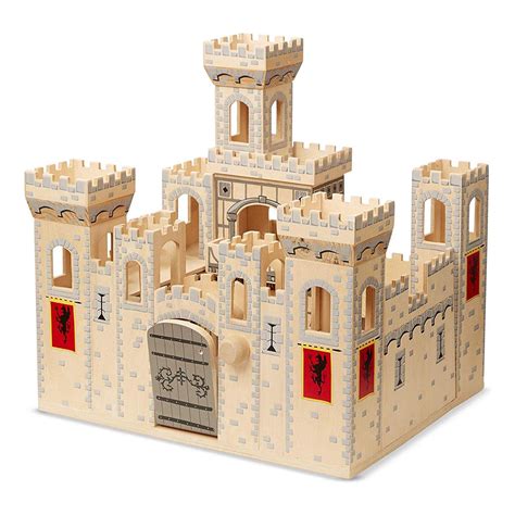 Melissa And Doug Folding Medieval Wooden Castle Happy Little Tadpole