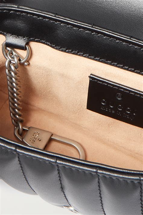 Black Gg Marmont Super Mini Quilted Leather Shoulder Bag Gucci Net