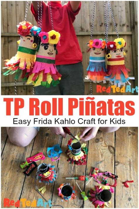 Toilet Paper Roll Pinatas For Cinco De Mayo Red Ted Art Kids Crafts