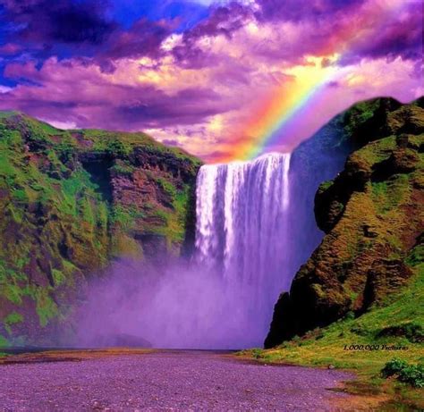 Rainbow Over Waterfall Real Or Not Waterfall Rainbow Waterfall