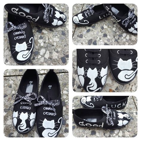 Painted Sneakers With Cats Cats Sneakers Painted Shoes Art Etsy