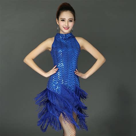 Buy Latin Dance Dress Adult Sequins Clothing Customize