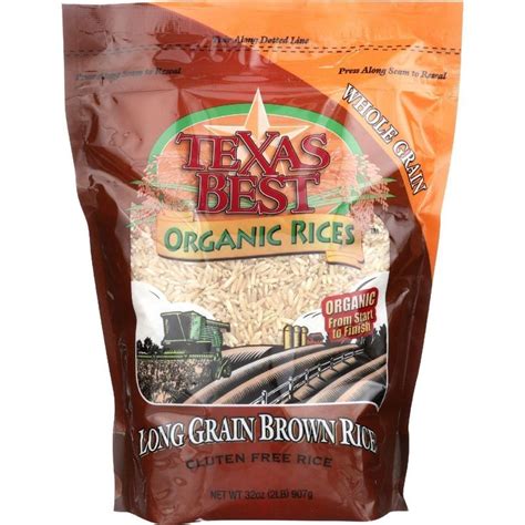 Texas Best Organics Rice Organic Long Grain Brown 32 Oz Case Of