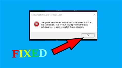 The System Detected An Overrun Of A Stack Based Buffer In This Application Windows YouTube