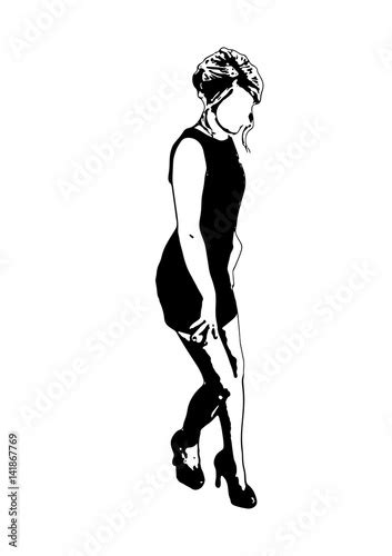 Silhouette Of Girl In Sexual Pose Vector Kaufen Sie Diese