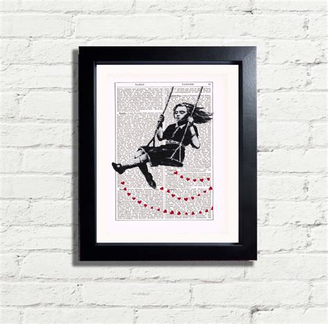 Banksy Girl On A Swing Graffiti Art Print Instant Digital Etsy