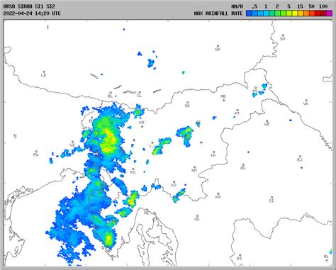 Vremenska Napoved Za 24042022 Ob 1800 Vreme Slovenija