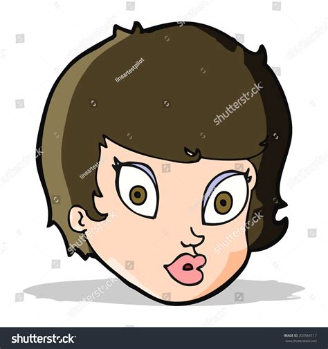 Cartoon Surprised Female Face Stock Vector Royalty Free 203563117