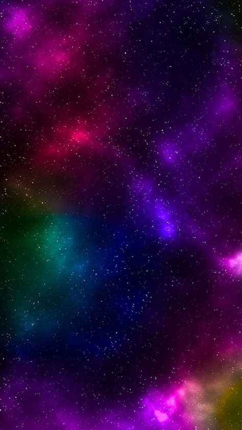Galaxy Colorful Colors Nebula Space Stars Universe Hd Phone