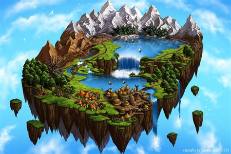 Flying Island Map Ii By Saarl On Deviantart Fantasy Art Landscapes