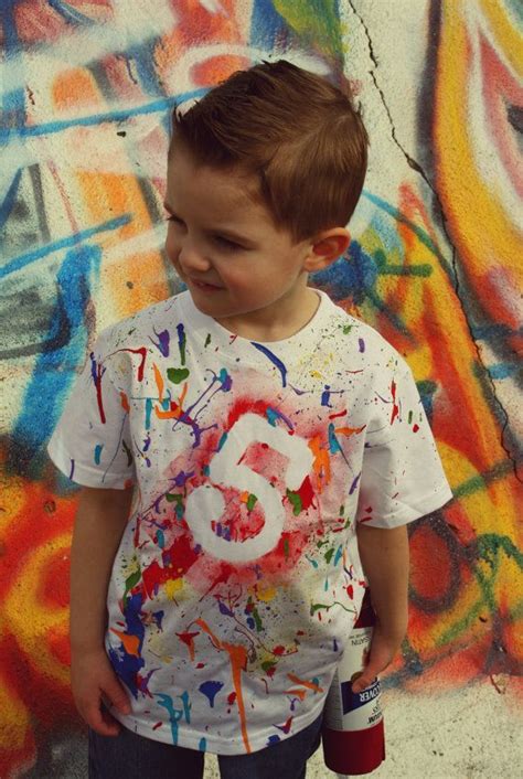 Follow this birthday shirt tutorial to make one yourself! Art Shirt, Art Party, Paint Splatter Shirt, Birthday Shirt, Custom Shirt, Painting Party ...