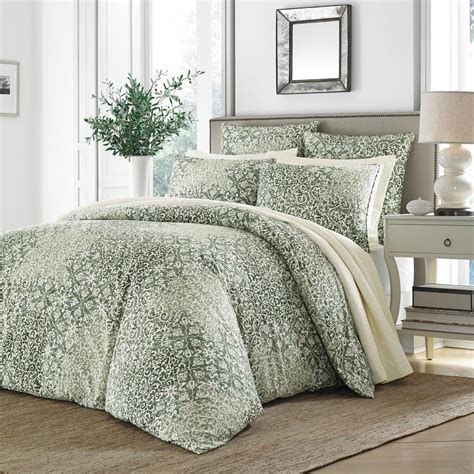 stone cottage abingdon 3 piece green floral cotton full queen comforter set 221496 the home depot