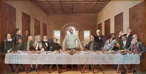 Jesus Last Supper Drawing Bill Gates Einstein Science Stephen Hawking
