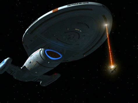 Voyager Fires Phasers On A Kazon Ship Startrekvoyager Star Trek