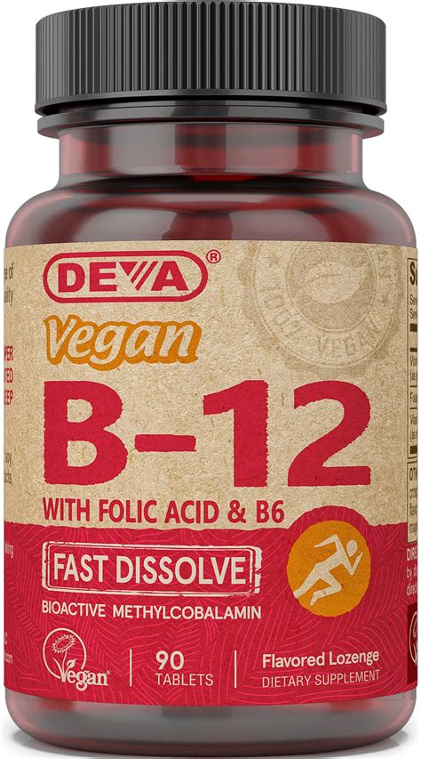 Deva Vegan Vitamin B12 Fast Dissolve Supplement Once Per Day Complex