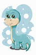A little cute and small baby blue dinosaur, design animal cartoon ...