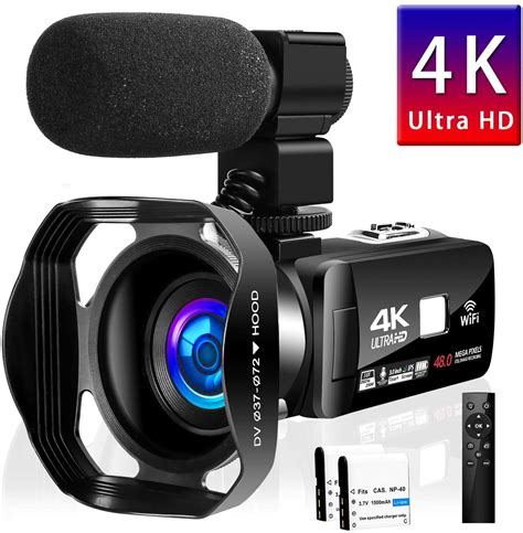 Camcorder Video Camera 4K 48MP 18X Video Camera WiFi YouTube Camera IR ...