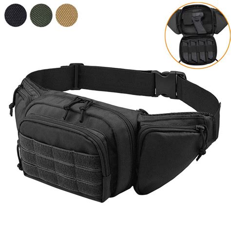 Tactical Waist Bag Gun Holster Military Fanny Pack Sling Shoulder Bag