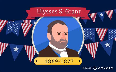 Ulysses S Grant Cartoon Illustration Vector Download