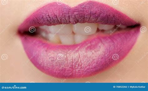 Woman Bites Her Lip Stock Footage Video Of Lady Black 70852266
