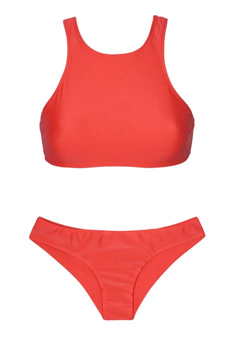 Rio De Sol Crop Top Red Sport Bikini Sporty Red