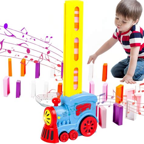 Automatic Domino Train Toy Set Domino Electric Train With